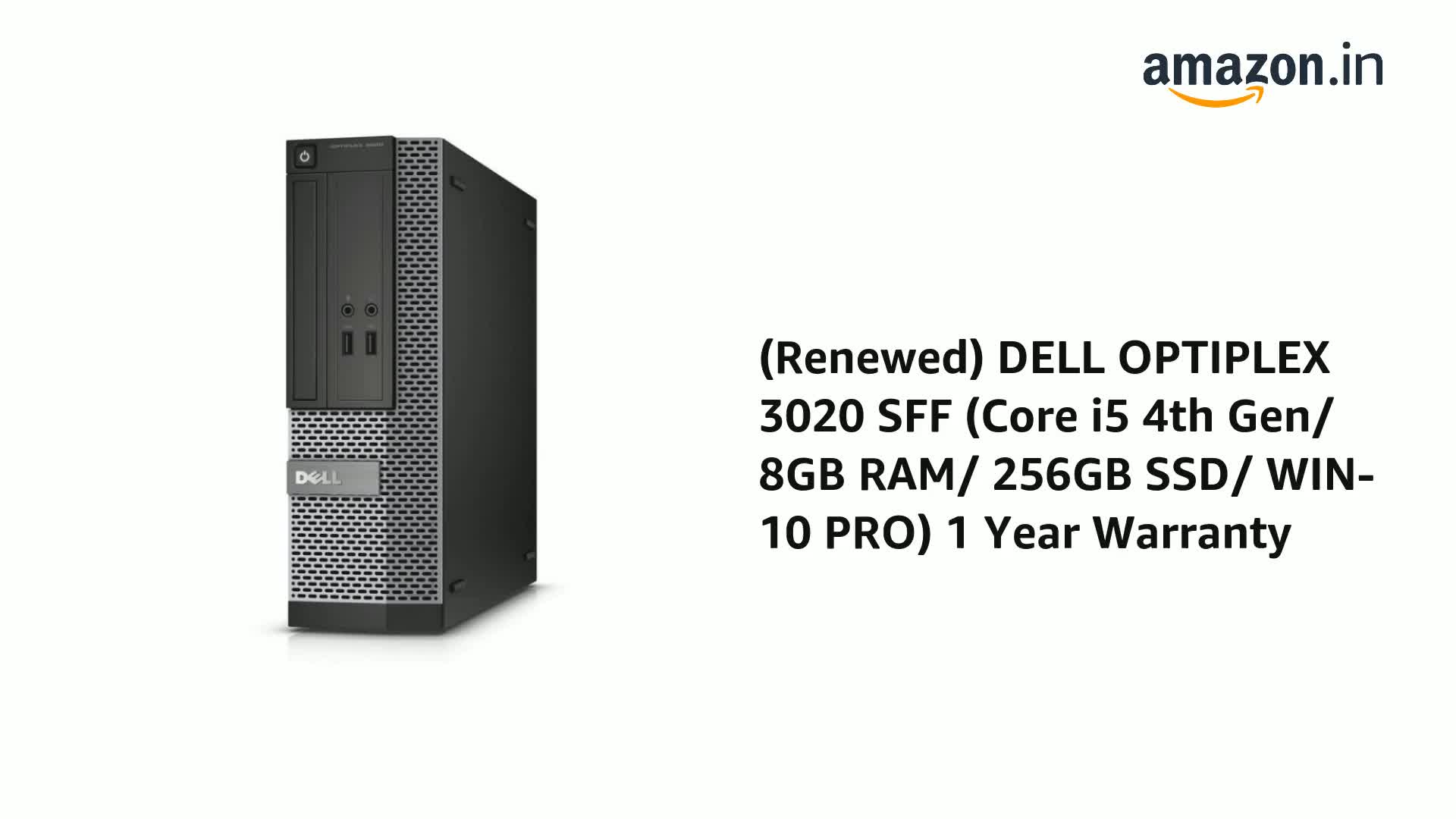Refurbished) DELL OPTIPLEX 3020 SFF (Core i5 4th Gen/ 8GB RAM 