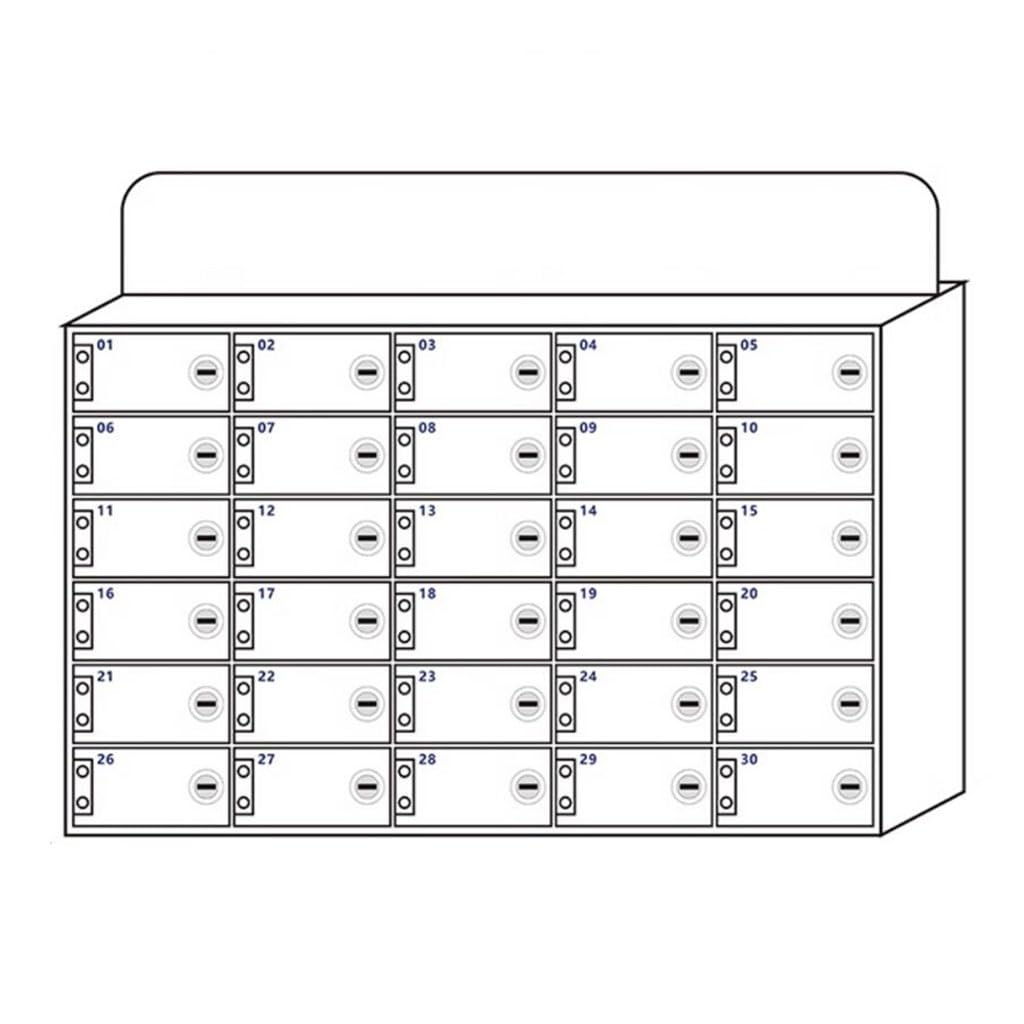 Mobile Phone Storage Locker White Acrylic Mobile Phone Storage Cabinet Thickened Wall-mounted Clean Desktop Cell Phone Storage Box With Lock (Color : White, Size : 30)