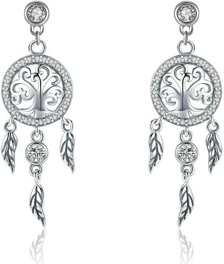 Boucles d'oreilles attrape-rêves argent 925 anti-allergie femme