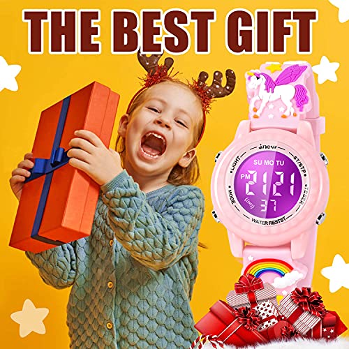 Vapcuff Toys For Girls Age 3 4 5 6 7, 3D Cartoon Waterproof Watch For Girls Birthday Present Gifts For 4-8 Year Old Kids Festival Gifts For Kids Party Favor Gifts For Girls Age 3-10 - Light Pink #TOP6