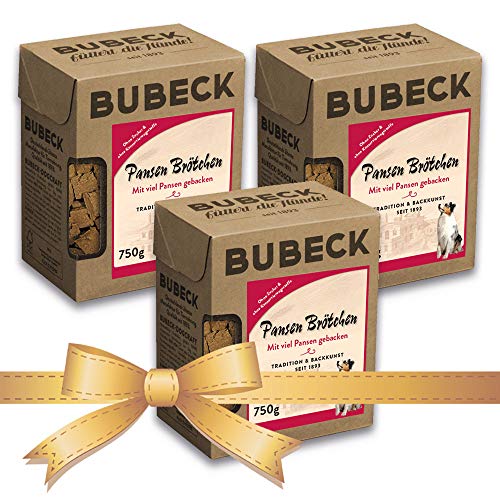 Bubeck | 3 x 750g Hundekekse | Natürlich und hart Gebacken | Snackbox | die ideale Belohnung für unterwegs (Pansen)