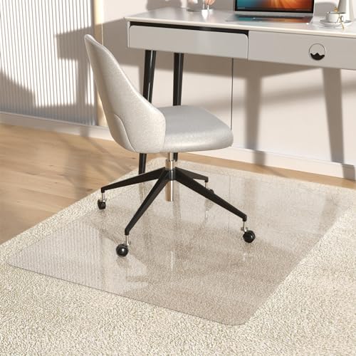 Image of Placoot 48 inch x 36 inch Office Chair Mat for Carpeted Floors, 10 pounds Heavy Duty Crystal Clear Desk Chair Mat, Can be Used on Carpet or Hard Floor