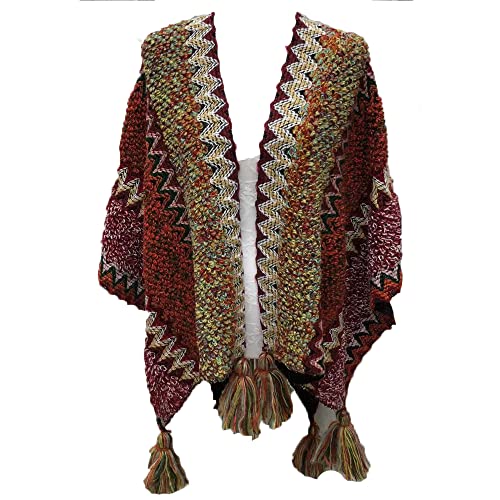 DNLKWGO Womens Open Front Poncho Cape Extra Large Thick Soft Shawl Wraps Knitted Plaid Shawl Cardigan