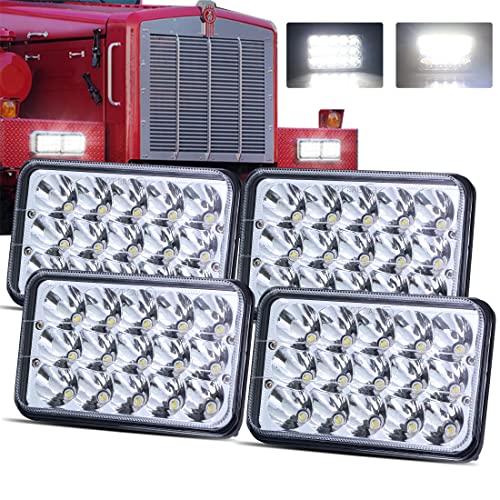 LEDUR 4x6 LED Headlights Dot Approved Hi/Lo Sealed Beam Replacement H4651 H4652 H4656 H4666 H6545...