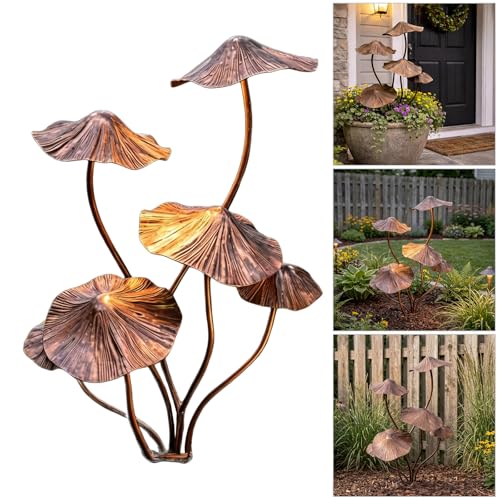 Sculptures de champignon en fer déco extérieur jardin style antique