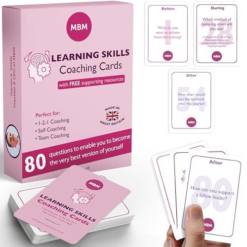 MBM 80 Learning Skills Coaching Cards – Professional Development Flashcards & Self-Growth Exercises | Boost Emotional Intelligence, Critical Thinking & Knowledge Retention