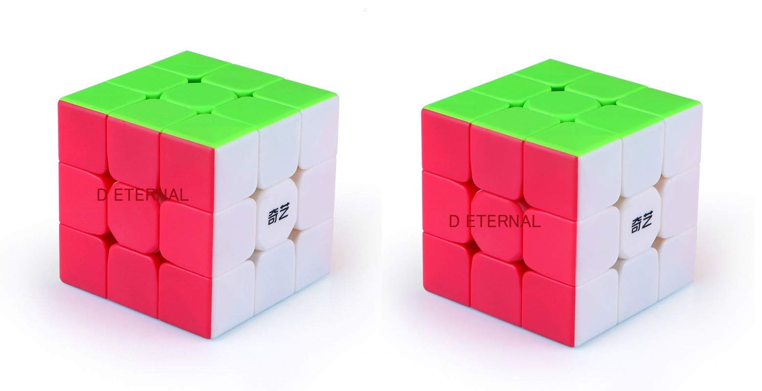 D ETERNAL Qiyi Cube Combo Of 2 Warrior 3X3 High Speed Magic Cube For Kids (Warrior 3X3 Combo (Pack Of 2))