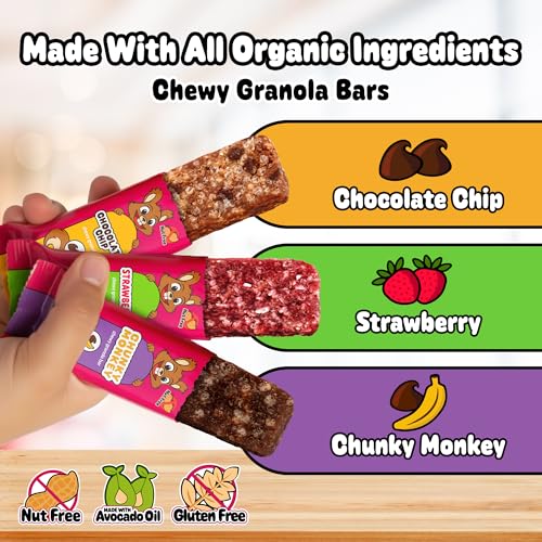 Image of Snakkidz Organic Granola Bars, Variety Pack, Seed oil free, 45 Bars | Nut-Free & Allergen-Free, Low Sugar Per Serving, Made with Avocado Oil, Individually Wrapped, On the Go Kid's Snack