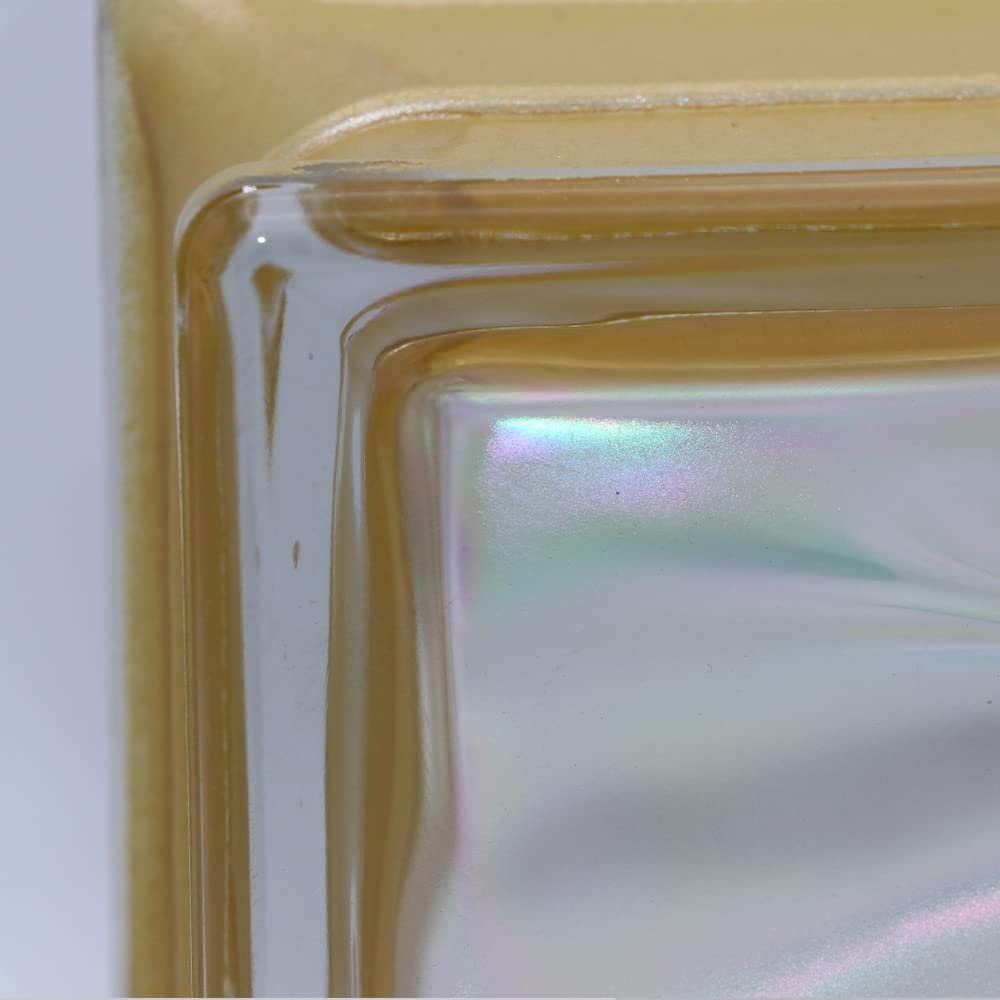 6 pezzo BM vetromatton ACQUA perlado oro vetromattone lucido 19x19x8 cm