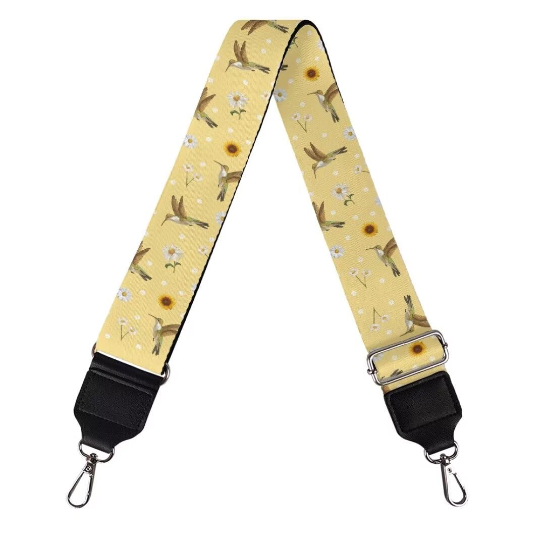 Coldinair Hummingbird Purse Straps Replacement Floral Crossbody Bag Strap Wide Shoulder Strap Guitar Strap Purse
