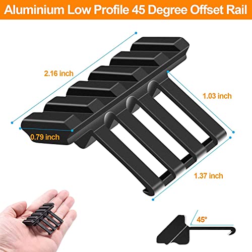 ACEXIER Táctico 30 Grados 5 Ranuras Offset Rail Mount Adaptador de bajo Perfil Picatinny Weaver Side Rail para Linterna láser Red Dot Sight
