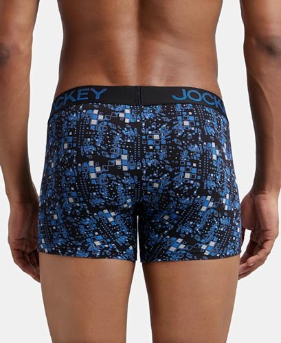 Image of Jockey FP23 Men's Super Combed Cotton Elastane Stretch Printed Trunk with Ultrasoft Waistband