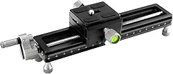 Fotopro Trilho deslizante com foco macro para fotografia macro em close-up com placa de liberação rápida Slider universal para câmera de 7,4 polegadas FT-100PRO Preto