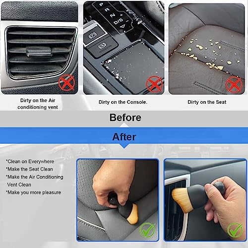 Image of STHIRA 2Pc Car Duster Car Nanofiber Brushes for Detailing Interior, Soft Car Detailing Brush, Soft Bristles Cleaning Brush Dusting Tool for Dashboard, Keyboard, Air Conditioner, Gap, Window Railing
