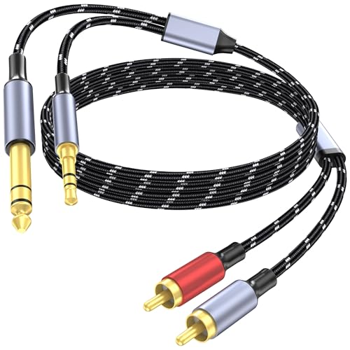 Cable auxiliar de audio 2 en 1 para conectar tu móvil y guitarra a altavoces domésticos