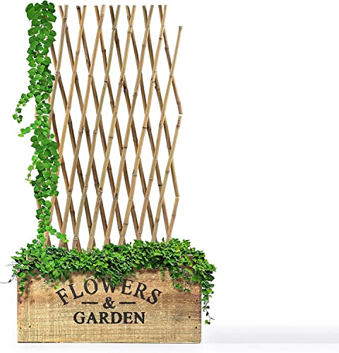 KARAT Treillis en Bambou pour Jardin, Balcon et terrasse - Natural - Extensible Individuellement - Résistant aux intempéries et Durable - Palier en Bambou (120 x 180 cm)