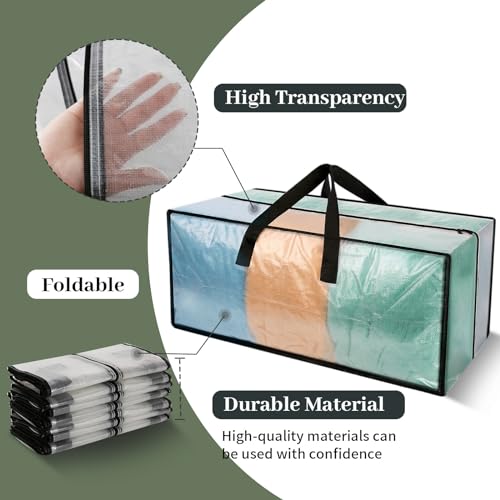 Image of Heavy Duty Clear Moving Bags with Strong Zipper & Comfortable Handles