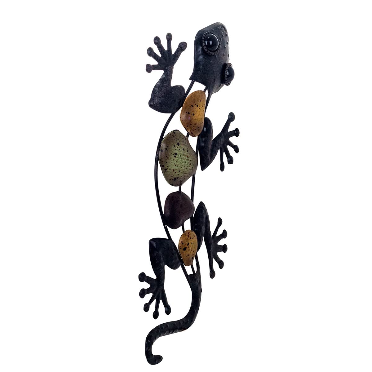 ROCKING GIFTS Adorno de Pared, x2 Lagartos, Metal, 37 cm, decoración de Pared, jardín, al Aire Libre, Figura de Lagartos, decoración de Metal, Colgante para Patio o Valla, Sala de Estar, baño