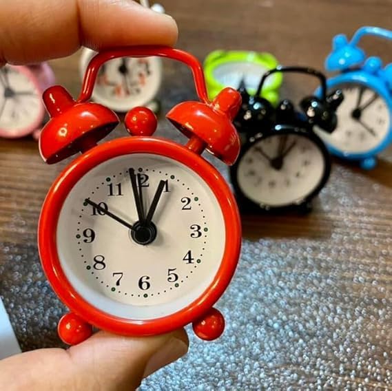 Metal Mini Analog Alarm Clock Twin Bell Clock Table Small Alarm Clock for Bedroom,Gifting Girl Or Boy,Heavy Sleepers,Kids,Home & Students Alarm Clock Non-Ticking Clicking(1,Multicolour)-image-9