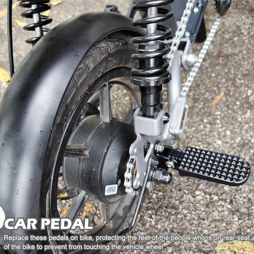 Image of 1 Pair of Bike Foot Pegs, 2Pcs Folding Rear Passenger Footrests Aluminum Alloy Non-Slip Pegs for Foldingd Mountain Durable Bike Scooter,76x37mm