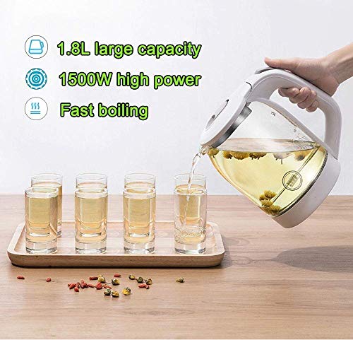 Hervidor eléctrico de vidrio 1.8L 1500W con luz LED miniatura 2