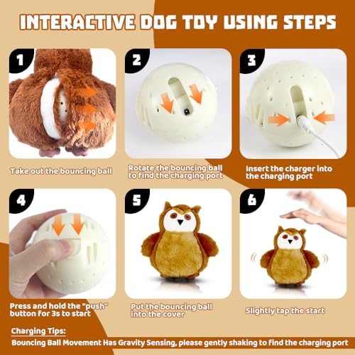 Jouet interactif pour chien peluche électrique rechargeable tactile - 8