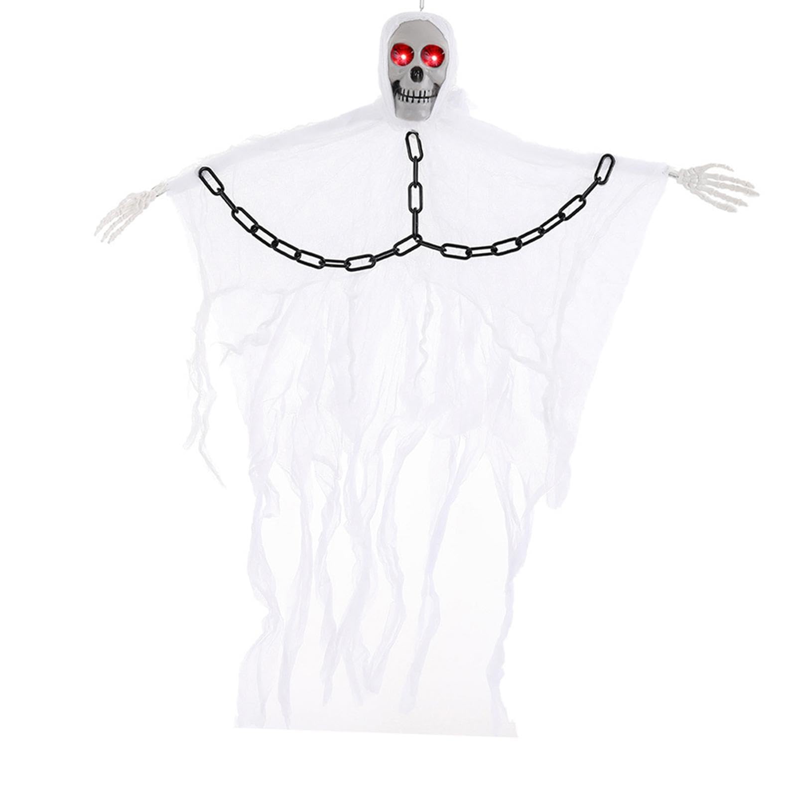 Halloween Skelett Dekoration Hängendes DIY Deko mit Realistischem Design Und Einfacher Aufhängung für Themenpartys Und Veranstaltungen, Weiß