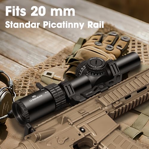 Paike 1.2-6x24 LPVO FFP Zielfernrohr, rot beleuchtetes BDC-Absehen, erste Bildebene, mit freitragender Montage