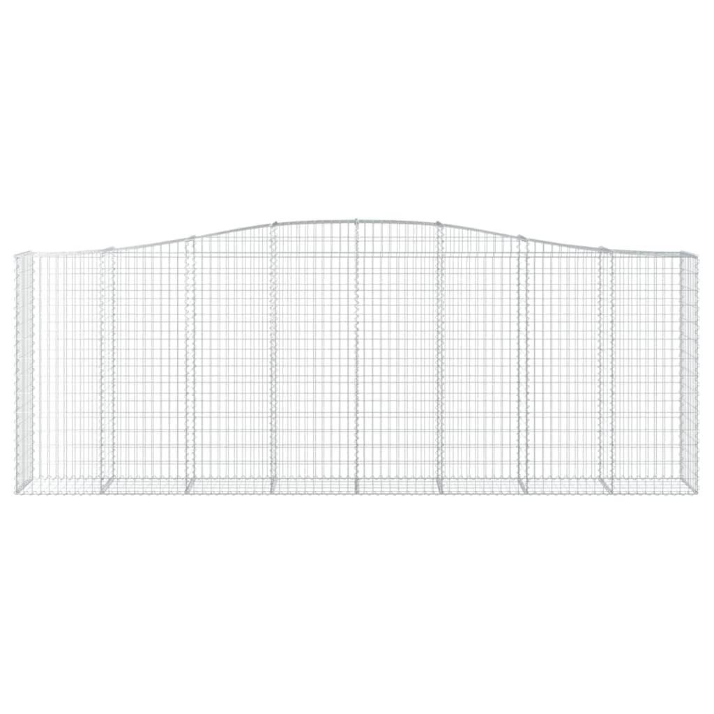 Cestas de gaviones con arco alto, 20 unidades, 400 x 50 x 140/160 cm, de hierro galvanizado, para barreras de jardín y protección visual, como pared decorativa de aislamiento acústico con