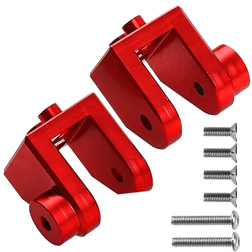 2Pcs Vgoohobby Aluminum Alloy Lower Tie Rod Mount Fixed Pull Rod Bracket Base Compatible with 1/8 Losi LMT 4WD Solid Axle RC Monster Car (Red)