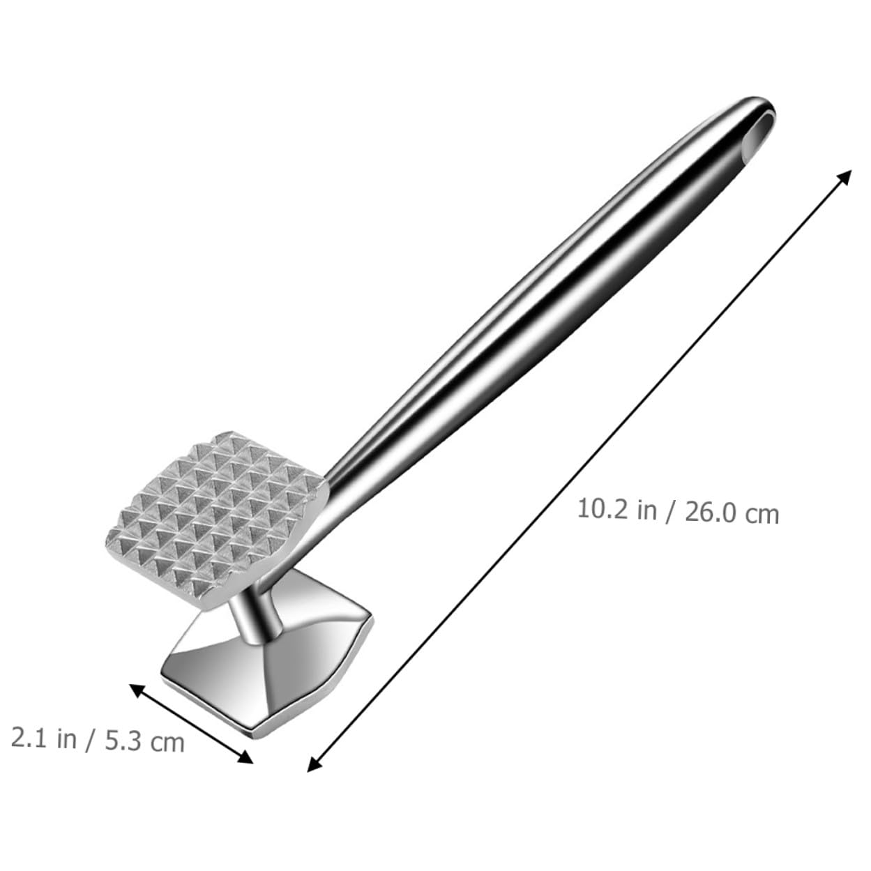 Edelstahl Fleischklopfer mit Ergonomischem Griff Fleischzartmacher Hammer für Steak und Geflügel Vielseitiges Küchenwerkzeug mit Rutschfestem Griff und Aufhängeöffnung für BBQ und
