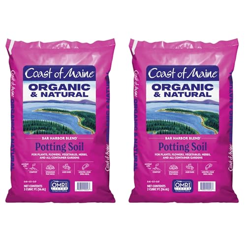 Coast of Maine Bar Harbor Blend 2 cu ft (Pack of 2) Organic and Natural Potting Soil for Houseplants Flowers Vegetables Herbs and Containers