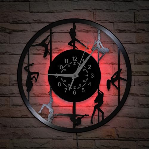 Reloj de pared analógico con luces LED y diseño moderno miniatura 3
