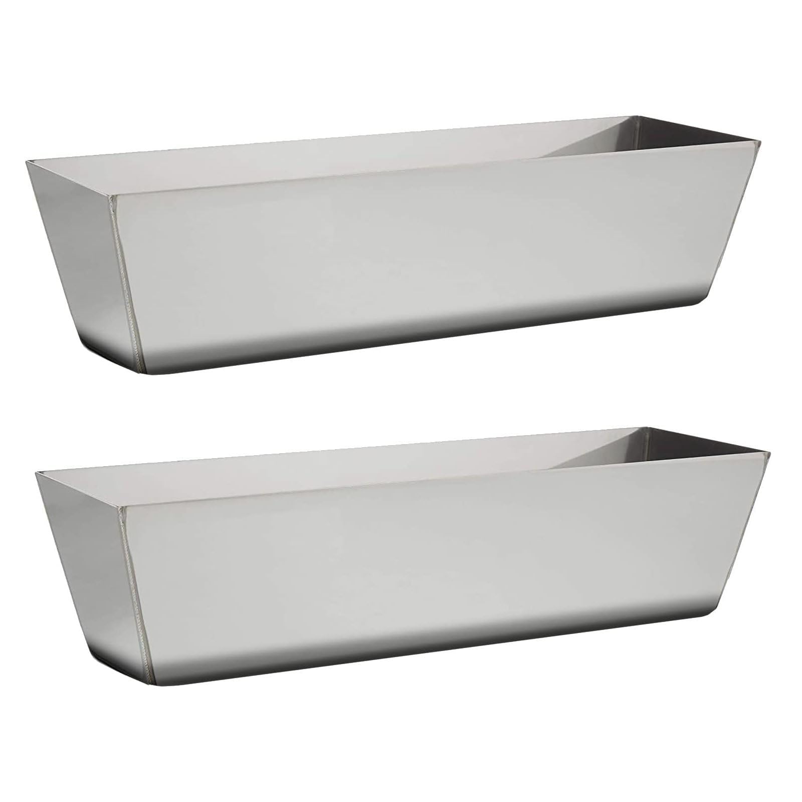 2 Pack Stainless Steel Mud Pan 25 cm (10 inch Bottom) Drywall Masonry Tray, Bucket Paint, Compound pan, Drywall mud DIY