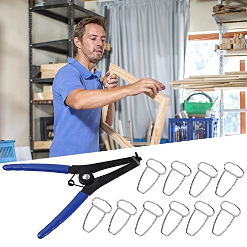 Spring Clamp Pliers, Woodworking Tool with 10 Miter Clamps for Frames Moldings Wooden Composite Corners Woodworking Tool Corners - Image 3