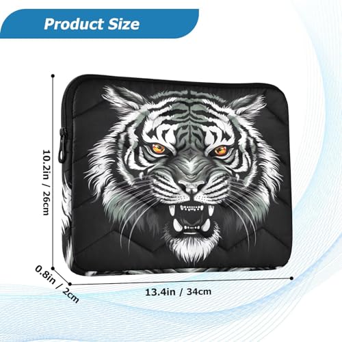 Funda para portátil 13-14 pulgadas negra y blanca con tigre miniatura 3