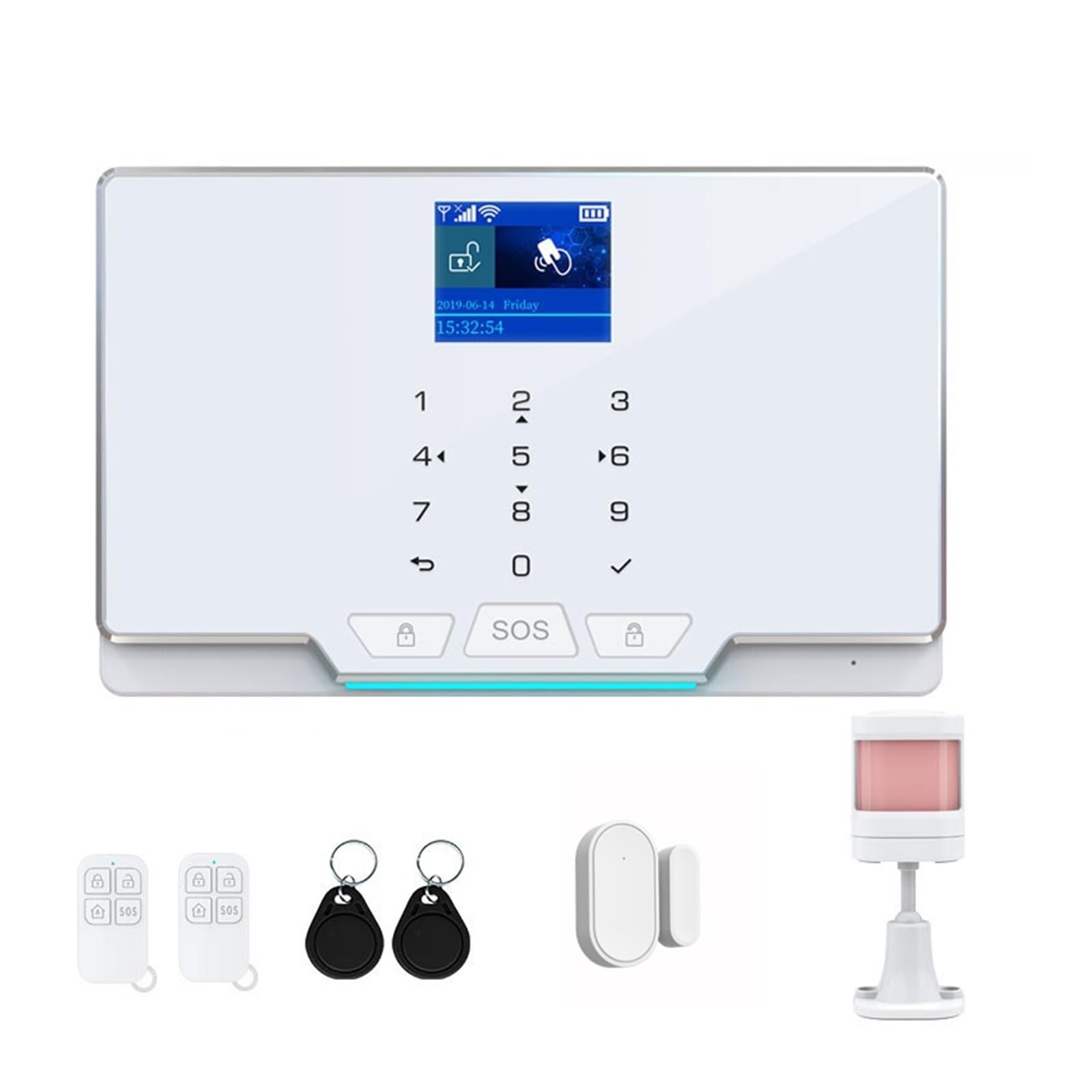 Système d'alarme écran couleur 1.8 TFT, sécurité maison sans fil WiFi et contrôle par appli