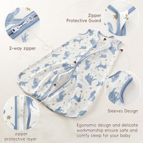 Image of david's kids 3 Pack 100% Organic Cotton Baby Sleep Sack 18-24 Months, Ultra Soft Baby Wearable Blankets with 2-Way Zipper, Comfy Toddler Sleep Sack for Boys Girls Neutral, X-Large Size, Star