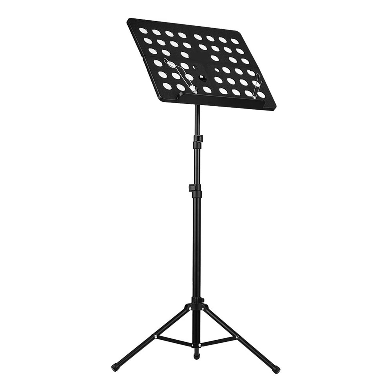 Notenständer Zusammenklappbarer Notenständer for Gitarre, Notenständer aus Aluminiumlegierung mit Tragetasche for Violine, Klavier, Gitarre Klapp-Notenständer(Type B Black)