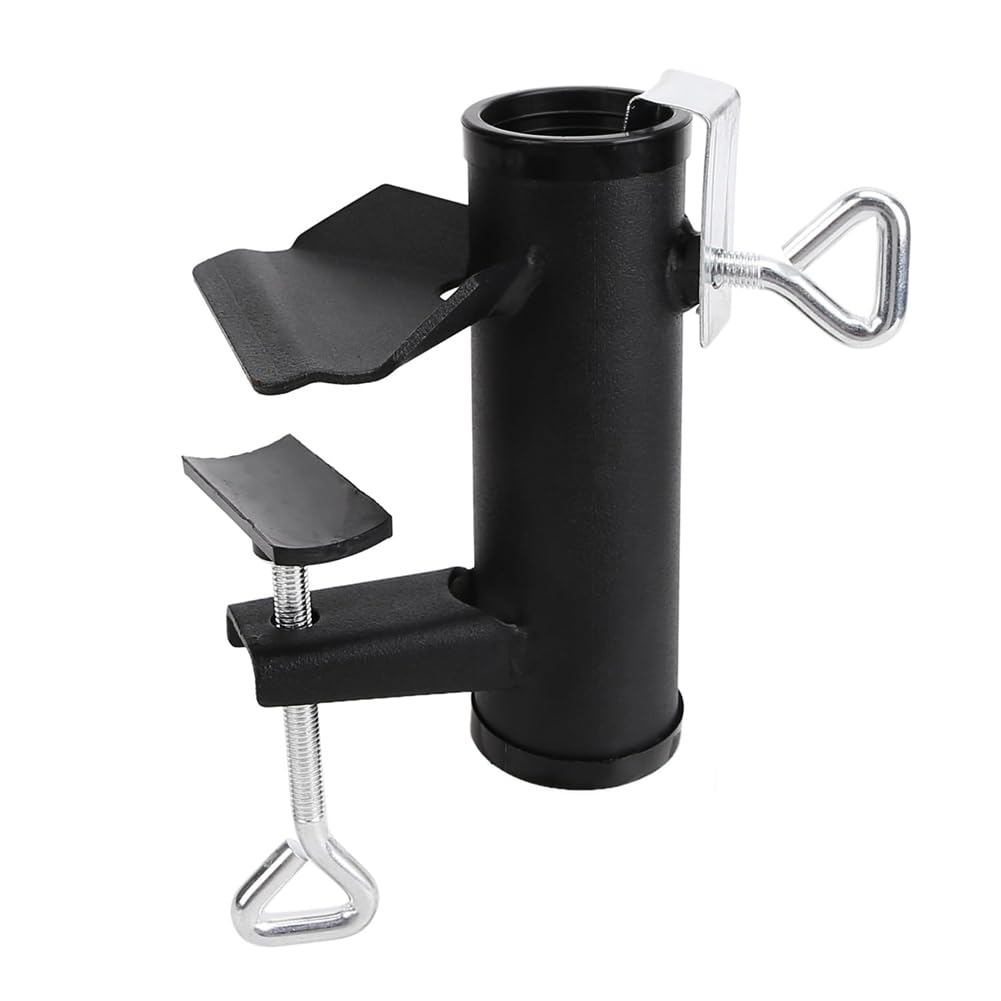 Ctrlzs Black Heavy Duty Patio Umbrella Holder,Patio Umbrella Clamp Deck Umbrella Stand,Metal Umbrella Clamp Outdoor Umbrella Mount