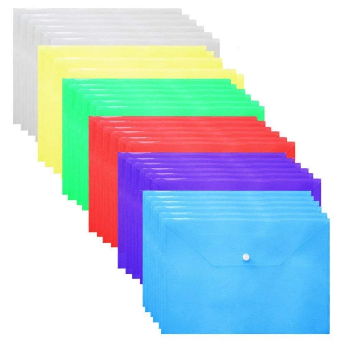 GreatDio® A4 Multicolor Document File Bag, Transparent Envelope Holder