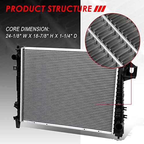 Image of Auto Dynasty 2479 Radiator for 02-04 Dodge Ram 1500 2500 3500 3.7 /4.7 /5.7L | Factory Style 1-Row Cooling Radiator, Aluminum Core, DPI 2479
