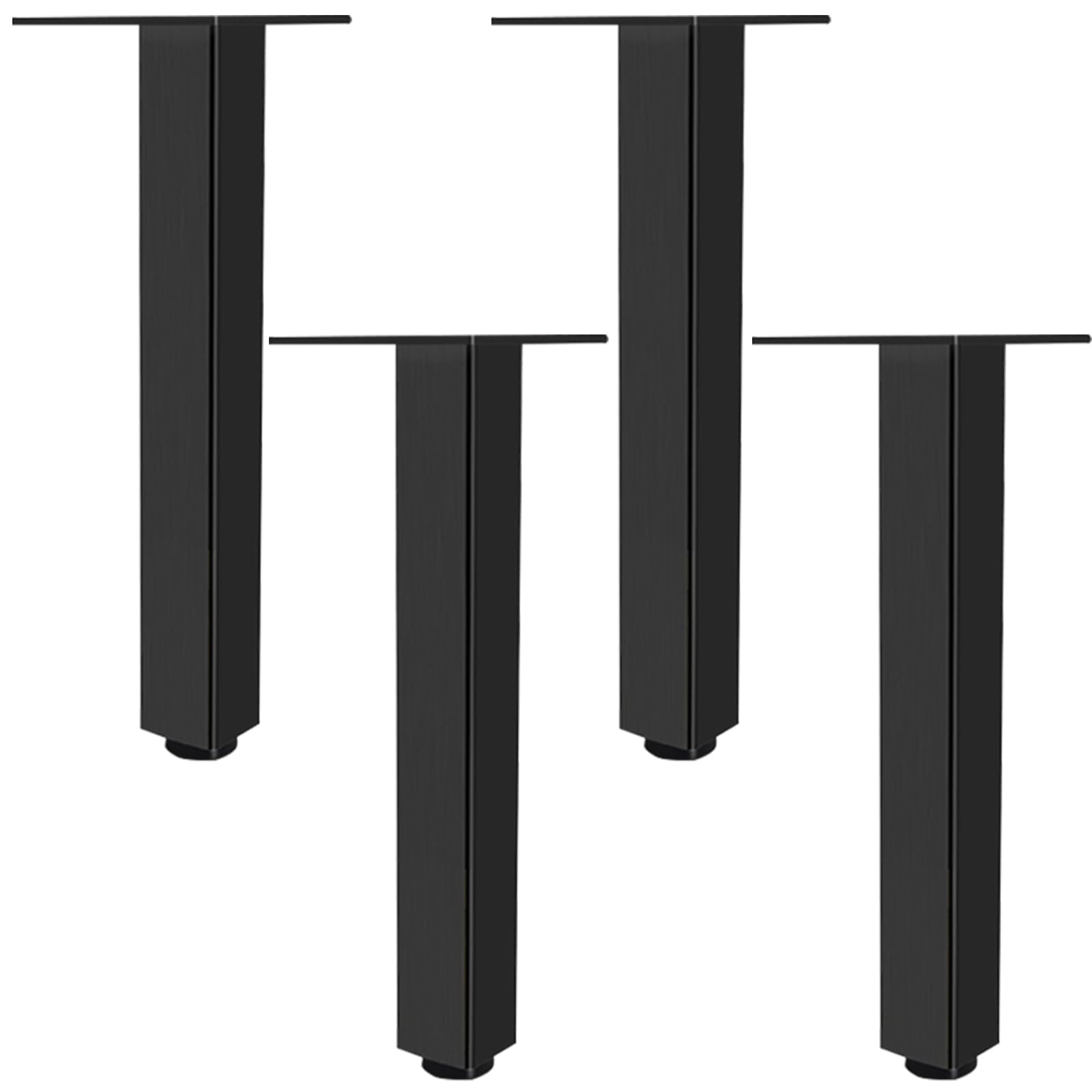 Pieds de table réglables noirs de 18 cm en aluminium pour surélever un meuble ou un canapé