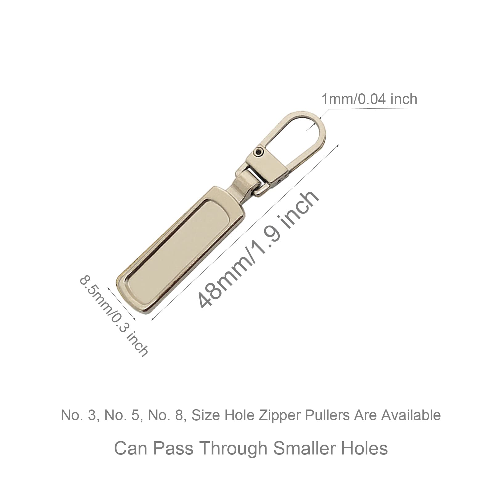 Mizeer Zipper Pull Replacement for Small Holes Zipper, Detachable Zipper Tab Repair for Clothing Jackets Boots