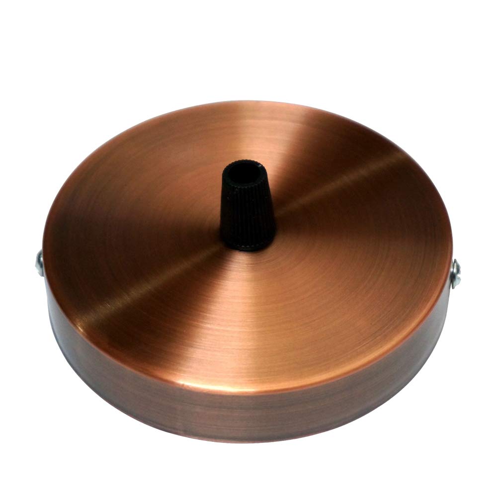 Copper Metal Ceiling Rose 100mm Round Ceiling Plate With Cord Grip for Pendant Light Side Fitting Ceiling Lamp Cover Plate Modern Style Lighting Accessory for Home Kitchen Bedroom Lounge Office