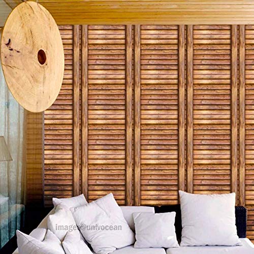 Image of Univocean 3D Vinyl Coated Bamboo Peel and Stick Home Wallpaper, PVC Self Adhesive Wall Decor for Living Room, Hall, Restaurant (1000 x 45 cm, Multicolour)