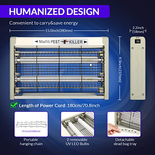 image for mafiti Bug Zapper Fly Traps Indoor Hanging Electric Mosquito Killer 35