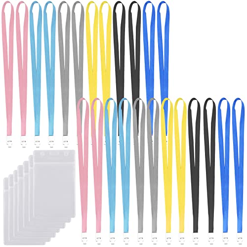 YapitHome 24 Piezas Porta Tarjetas Identificativas,Cordón con Soporte para Tarjetas,Titulares de Tarjeta para Eventos,Exposición,Emplyoee,Estudiantes de La Escuela Cover