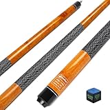 CUEBAR Orange Pool Cue 20oz - 58' 2-Piece Maple Billiard Stick with 13mm Tip & Linen Grip - Reliable Performance for League Play & Practice
