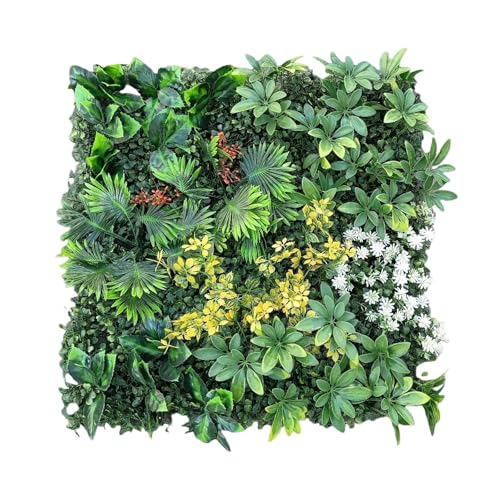6 Stück Künstliche Hecke Pflanzenwand 50 x 50 Cm, Kunstpflanzen zur Wandmontage, Wandgarten Green Wall Sichtschutz, Künstliche Pflanzen Deko für Wand, Balkon & Garten, Schnell Montiert & Erweiterbar